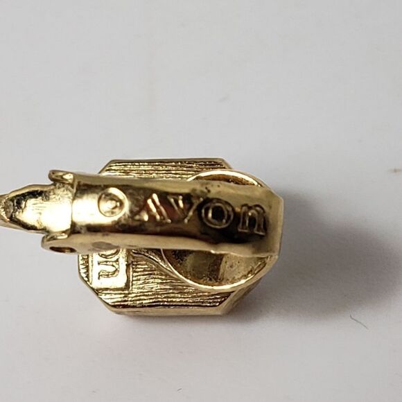 VINTAGE AVON Aurora Borealis Enamel-cut Clip-on Earrings - Picture 4 of 5